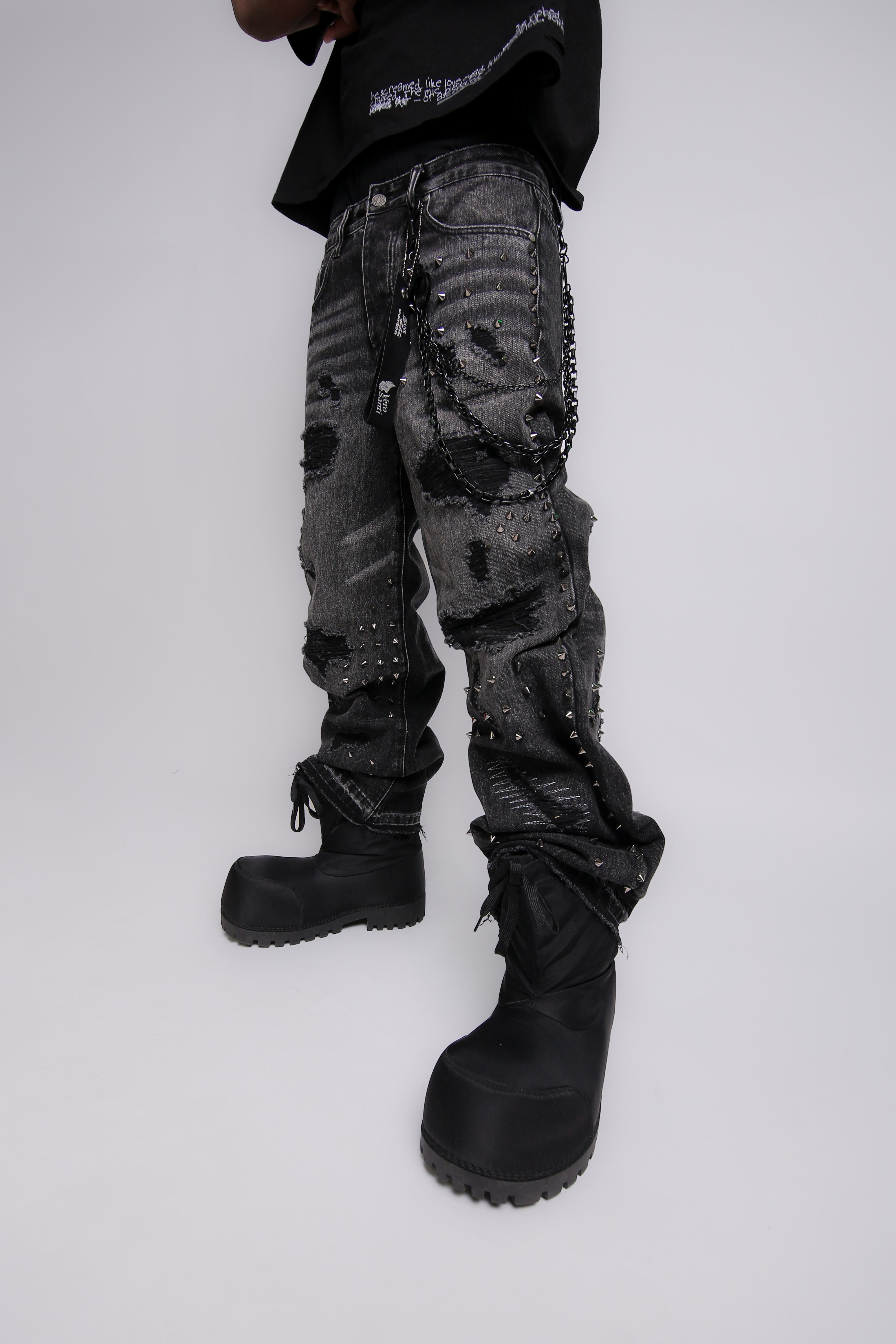 ARBITER Black Straight Leg Carpenter Jeans | Vero Santi
